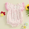 Adorable Infant Summer Romper with Delicate Floral Embroidery and Bow Detailing Perfect for Stylish Baby Girls 1