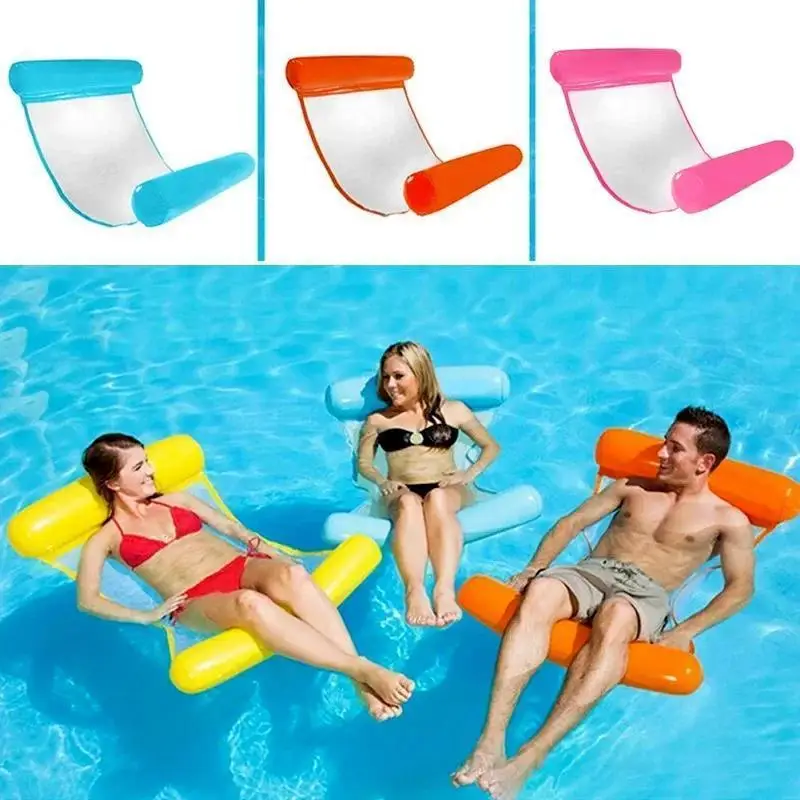 Inflatable Floating Water Hammock Float Pool Lounge Bed Swimming Chair Water Lounger Air Mattresses Outdoo Swimming Accessories