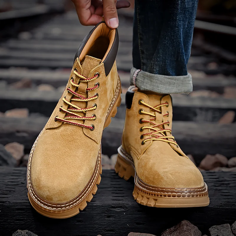 Casual Martin Boots Chaussures pour hommes en cuir Casual Martin Boots Lightweight Mens Trainers Running Walking Shoes_voghion.com