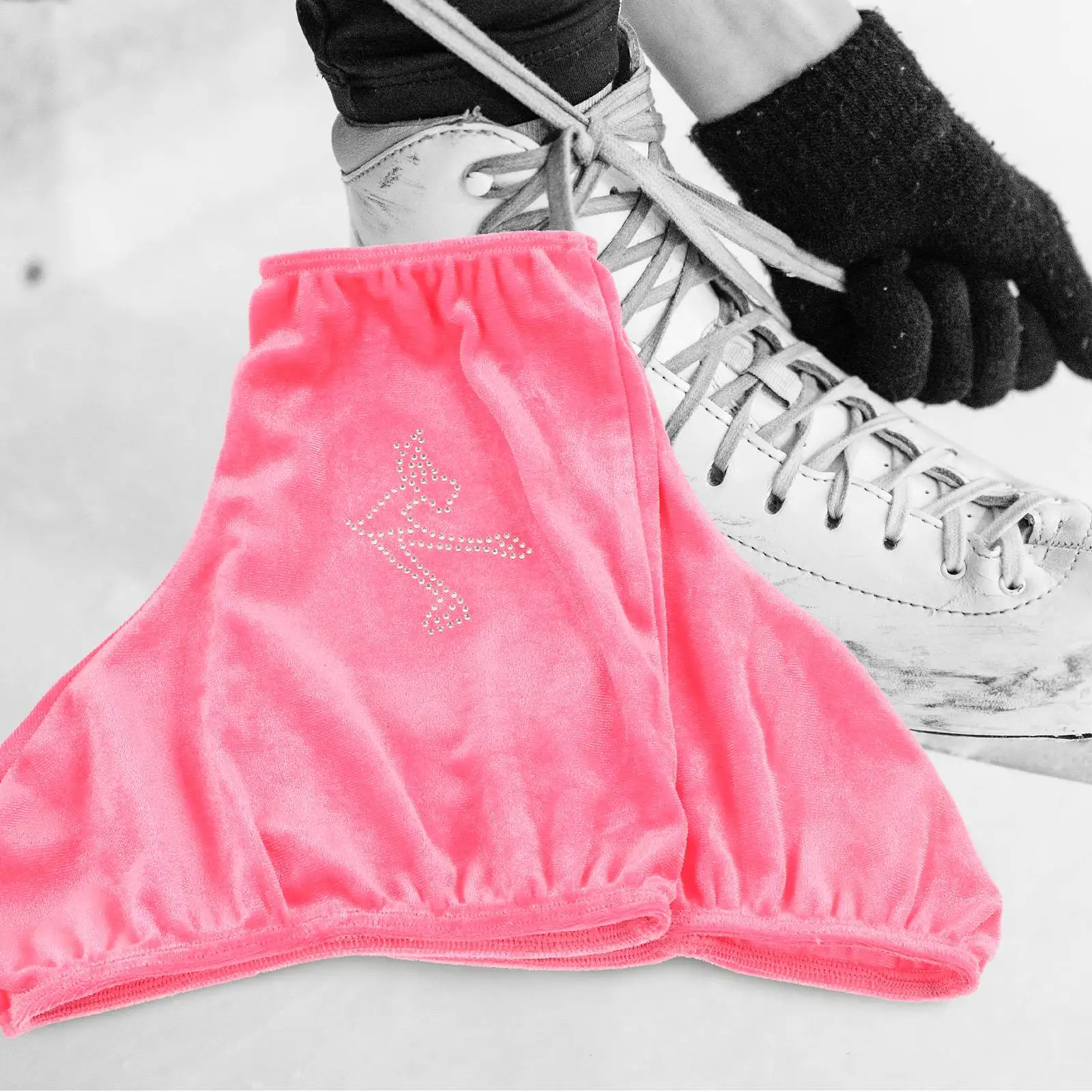 Roller Skate Covers Ice Skating Shoe Protectors Pink Wear resistant Size L Poly Material Boot Covers For Skates Child