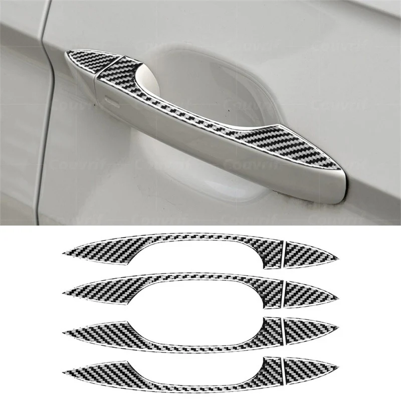 

Чехол из углеродного волокна для автомобиля, декоративная наклейка на дверную ручку для VW Tiguan Mk2 4motion 2016-2021, аксессуары