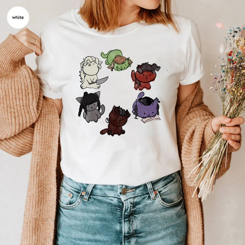 

Белая футболка с изображением ворот 3, футболка с изображением символов ворот, футболка с изображением кошки для влюбленных, рубашки с милыми кошками и мамами, забавная футболка, вдохновленная забавными играми, поклонники в подарок