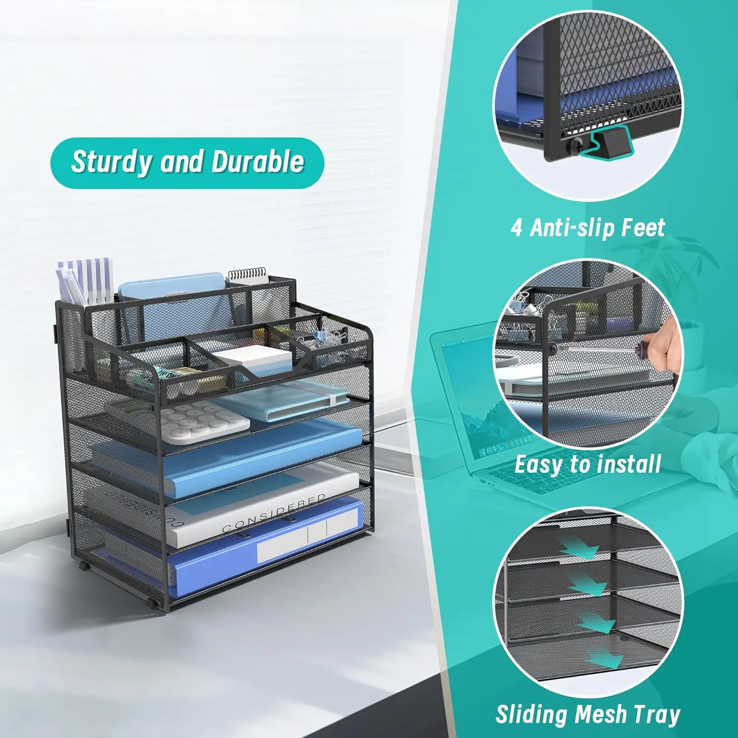 5-Tier Mesh Desk Organizer 4