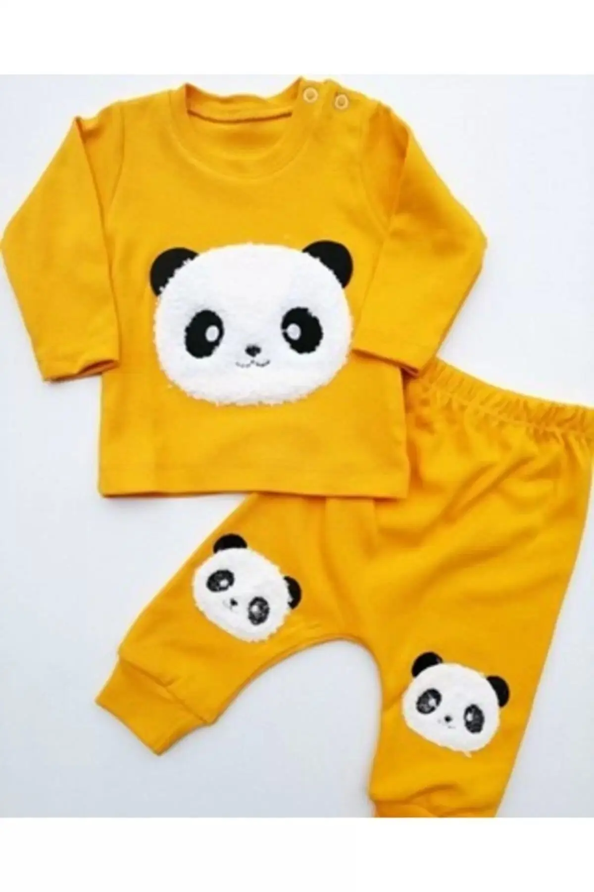 

Baby Yellow Panda Embroidered Set Newborn Baby Rompers Babies Overalls Baby Suit Dress Sets Toddler Baby Boys Girls Clothing Cut