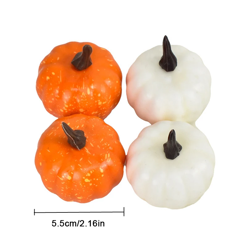 Set of 12 Spooky Mini Fake Pumpkins Decor, Halloween Party DIY Craft Models for Home Festival Atmosphere Setting