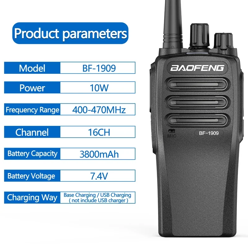 

Baofeng UHF 10 Вт BF-1909 двухстороннее радио