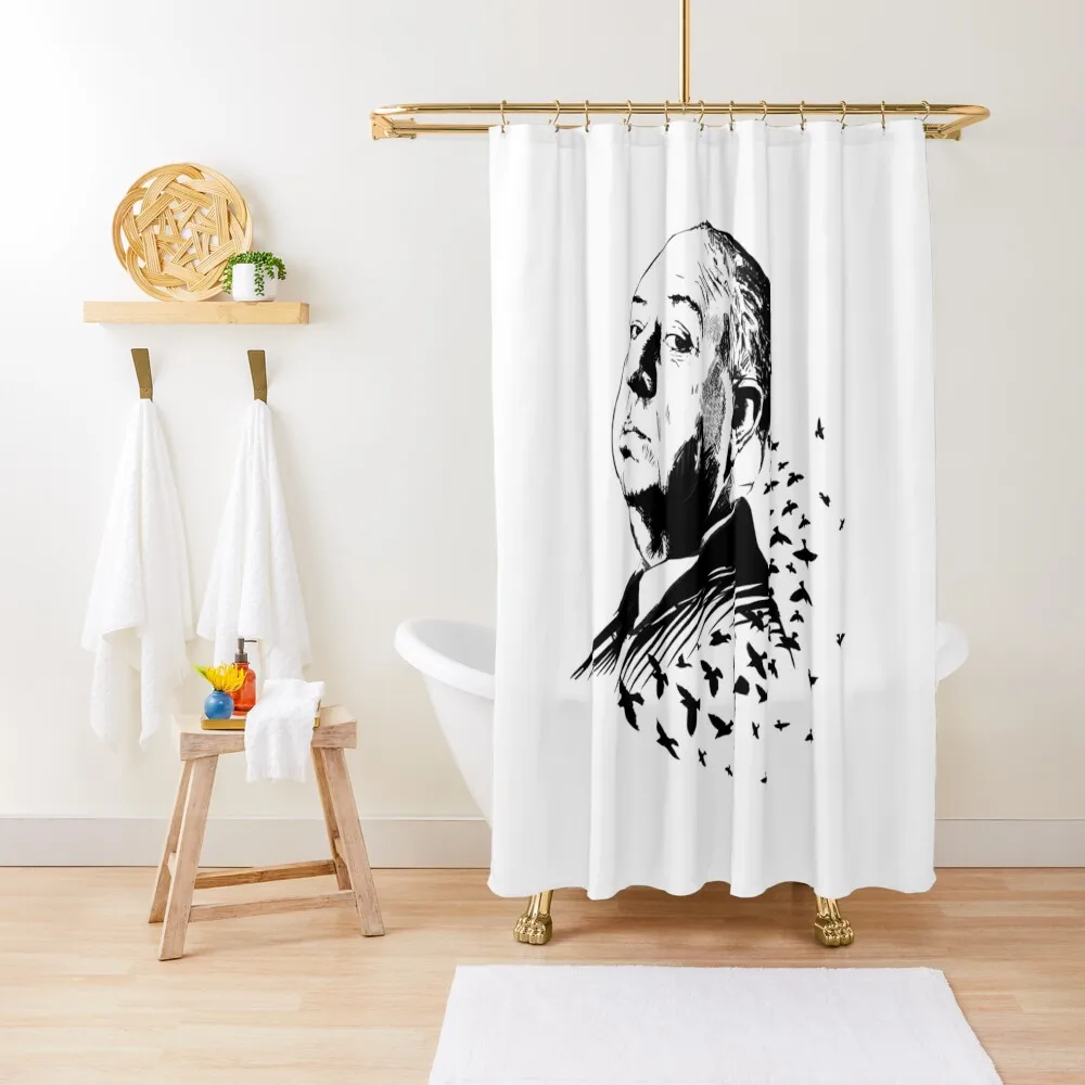 

A Hitchcock and His birds Shower Curtain Bathroom Decor Curtain