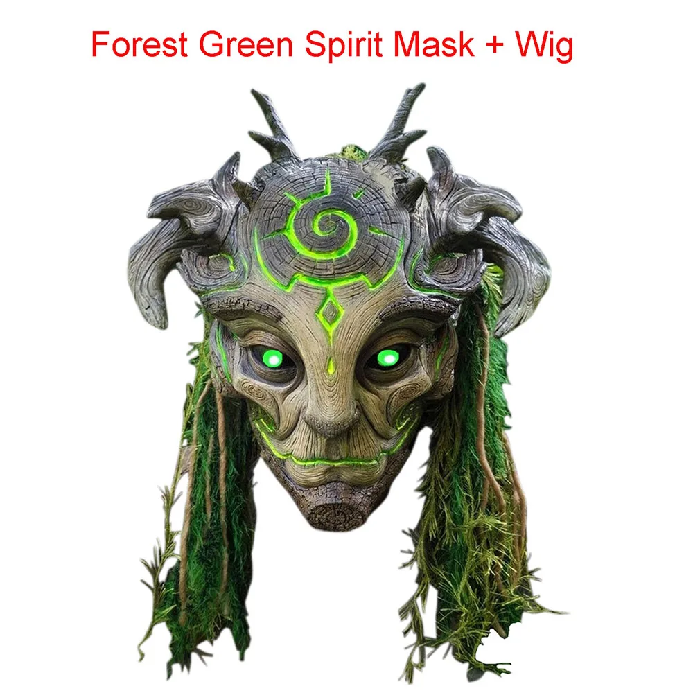 

Forest Green Spirit Mask Halloween Tree Old Man Scary Horror Zombie Spooky Ghost Mask Creepy Demon Masque Carnival Party Props