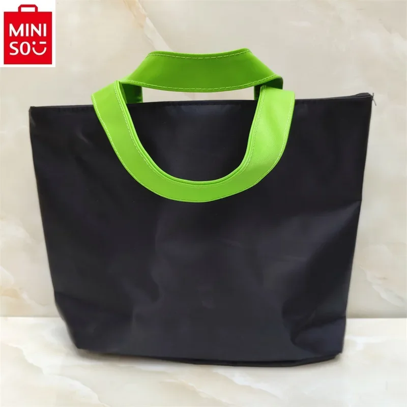 MINISO Disney Cartoon Three Eyes Printed Shopping Bag Women's High Quality Oxford Cloth Large Capacity Storage Handbag