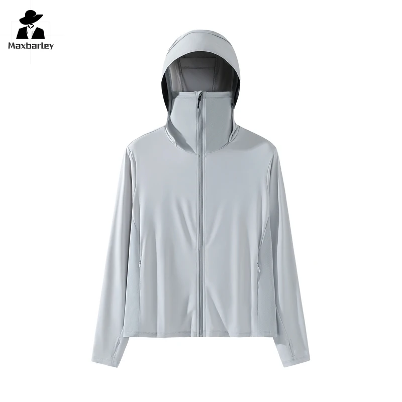 

2024 New Summer Hooded Jacket Unisex UV Lightweight Breathable Sunscreen Clothing Riding Running Solid Color Skin Windbreaker