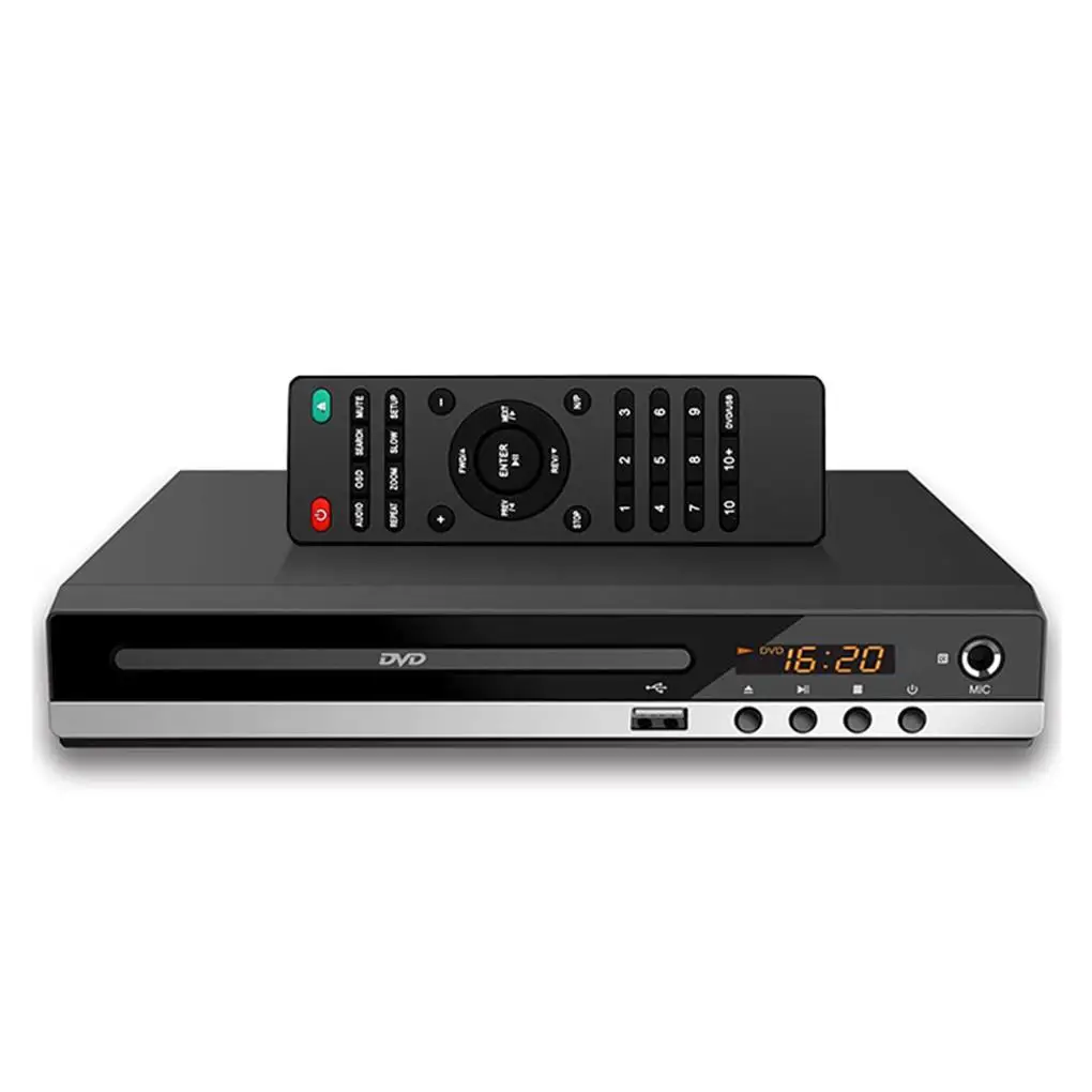 Full HD DVD Player 1080P High Definition CD/ DVD/ VCD/ SVCD Player with AV and HD Output Microphone
