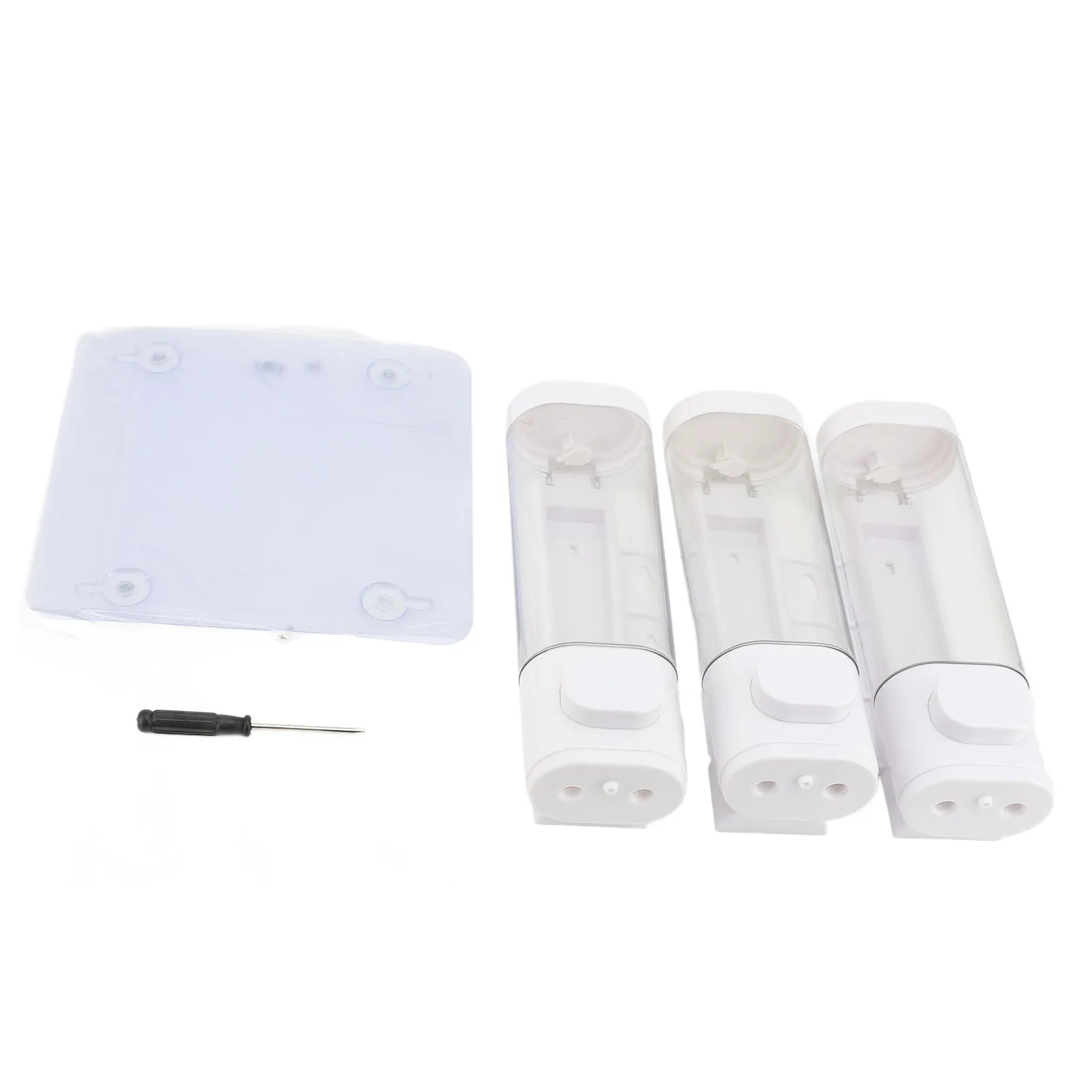 Liquid Soap Dispenser 300ml Leakproof 3 in 1 Wall Mount Press Liquid Dispenser ABS Reusable Transparent for Bathroom 2