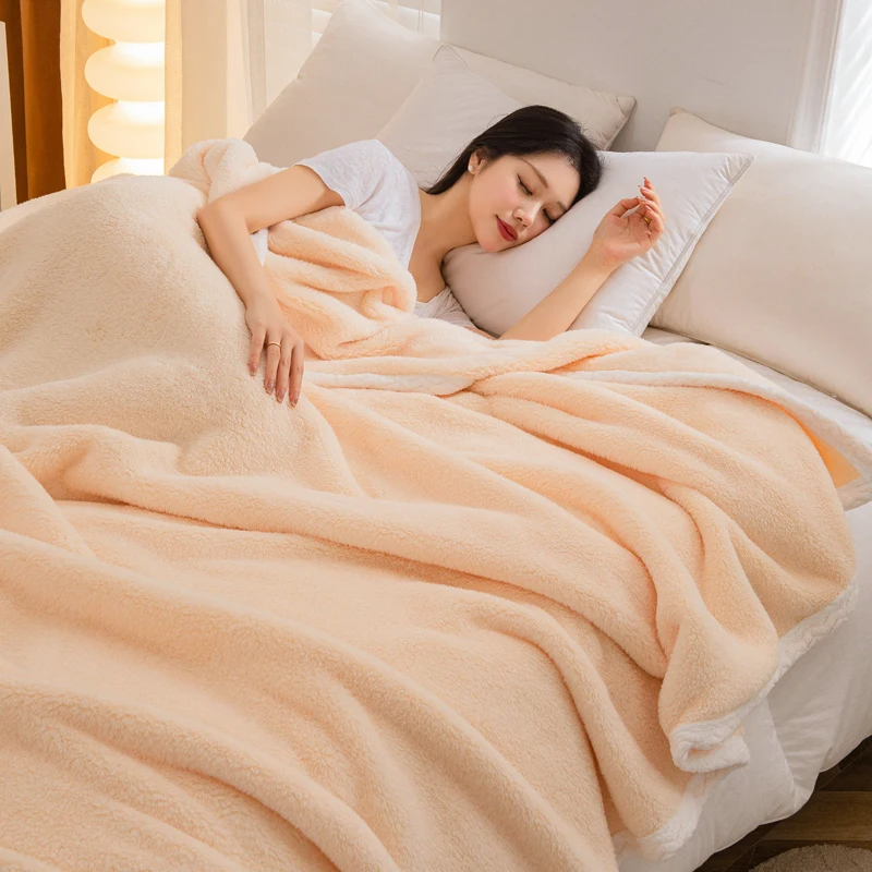 

Soft Warm Coral Fleece Blanket Autumn and Winter Bedspread Sofa Throw 300Gsm 5 Size Light Thin Mechanical Wash Flannel Blankets