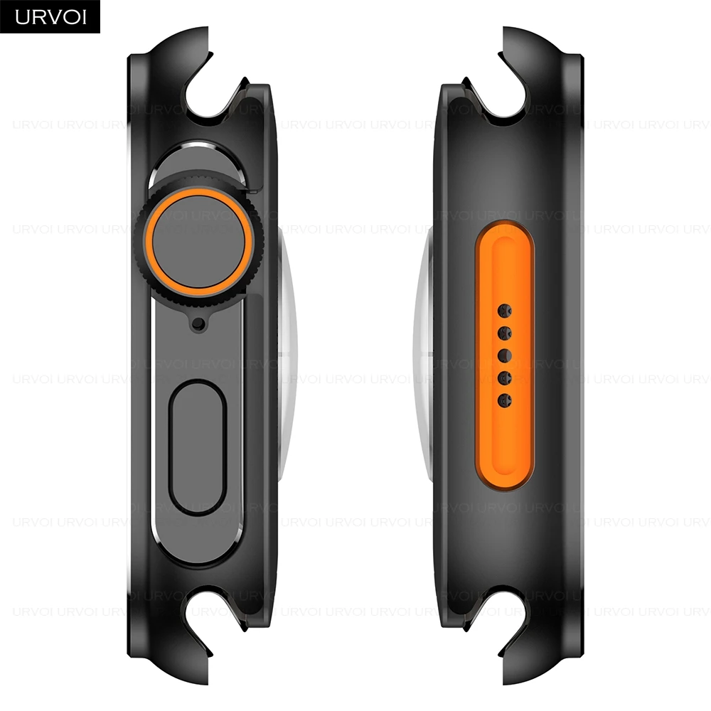 URVOI Black Metal Hard Bumper Case