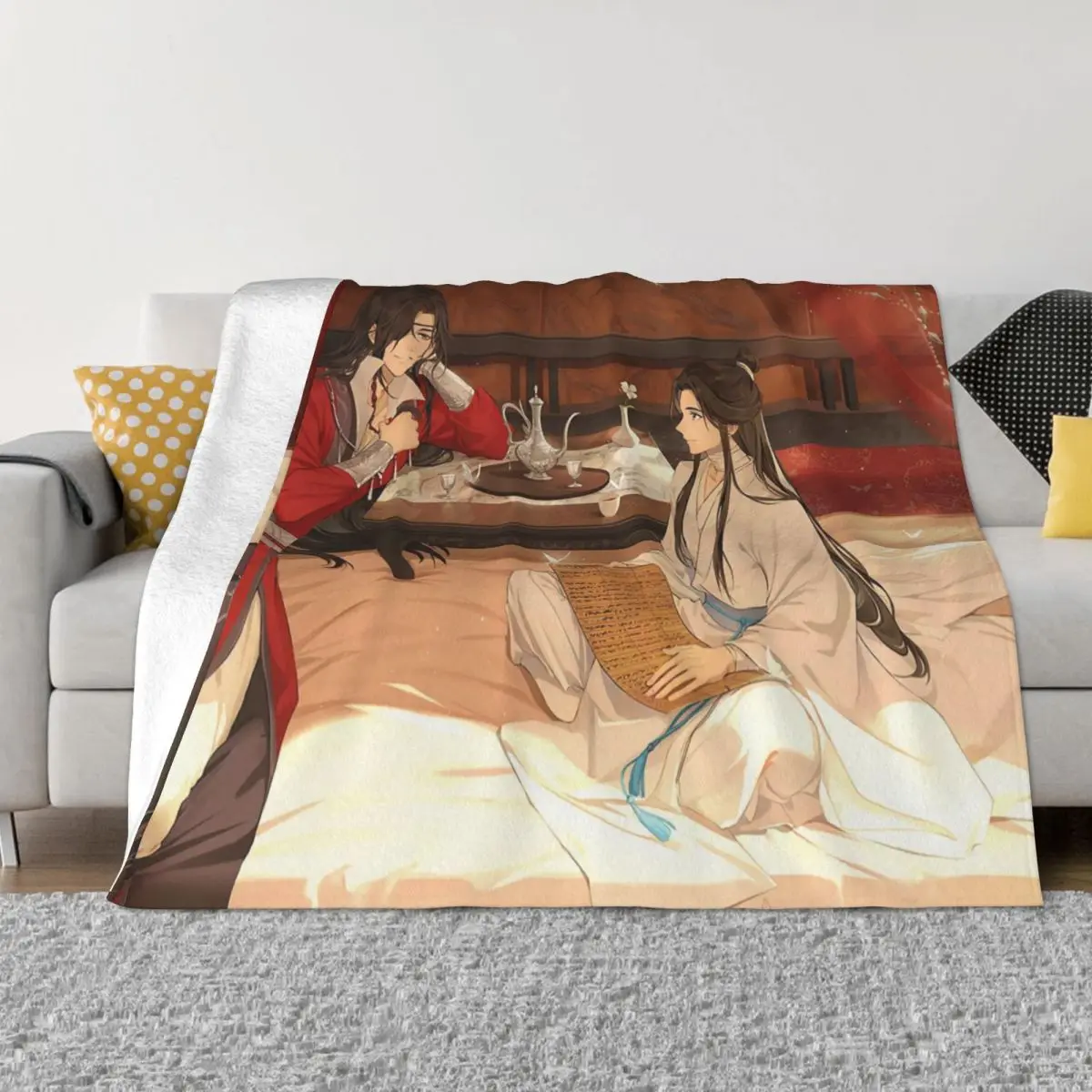

Tian Guan Ci Fu Anime Blanket Super Warm All-Season Comfort Camping Blankets Bedroom Room Decor