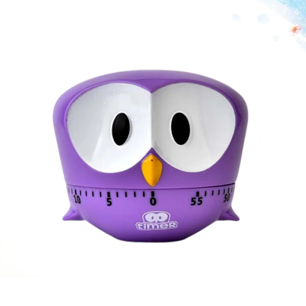 

Cartoon Timers Mechanical Kitchen Cooking Timer Clock Alarm Manual Timer Purple