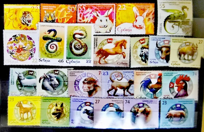 

12 комплектов, всего 24 шт., Сербия, 2010-21, штампы, НАСТОЯЩИЕ Оригинальные штампы для коллекции, MNH