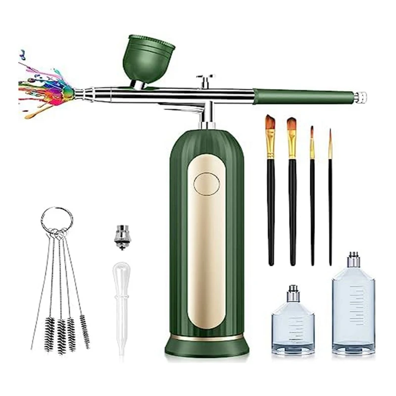 

Rechargeable Cordless With Compressor - Portable Handheld Automatic Airbrush Set For Painting Cake Decorating Nail