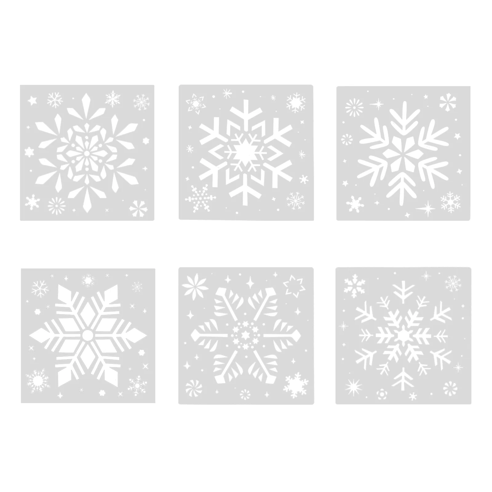 

6 Pcs Painting Template DIY Templates Snowflake Drawing Stencils Hollow Out Spraying Mold Pp Plastic Molds