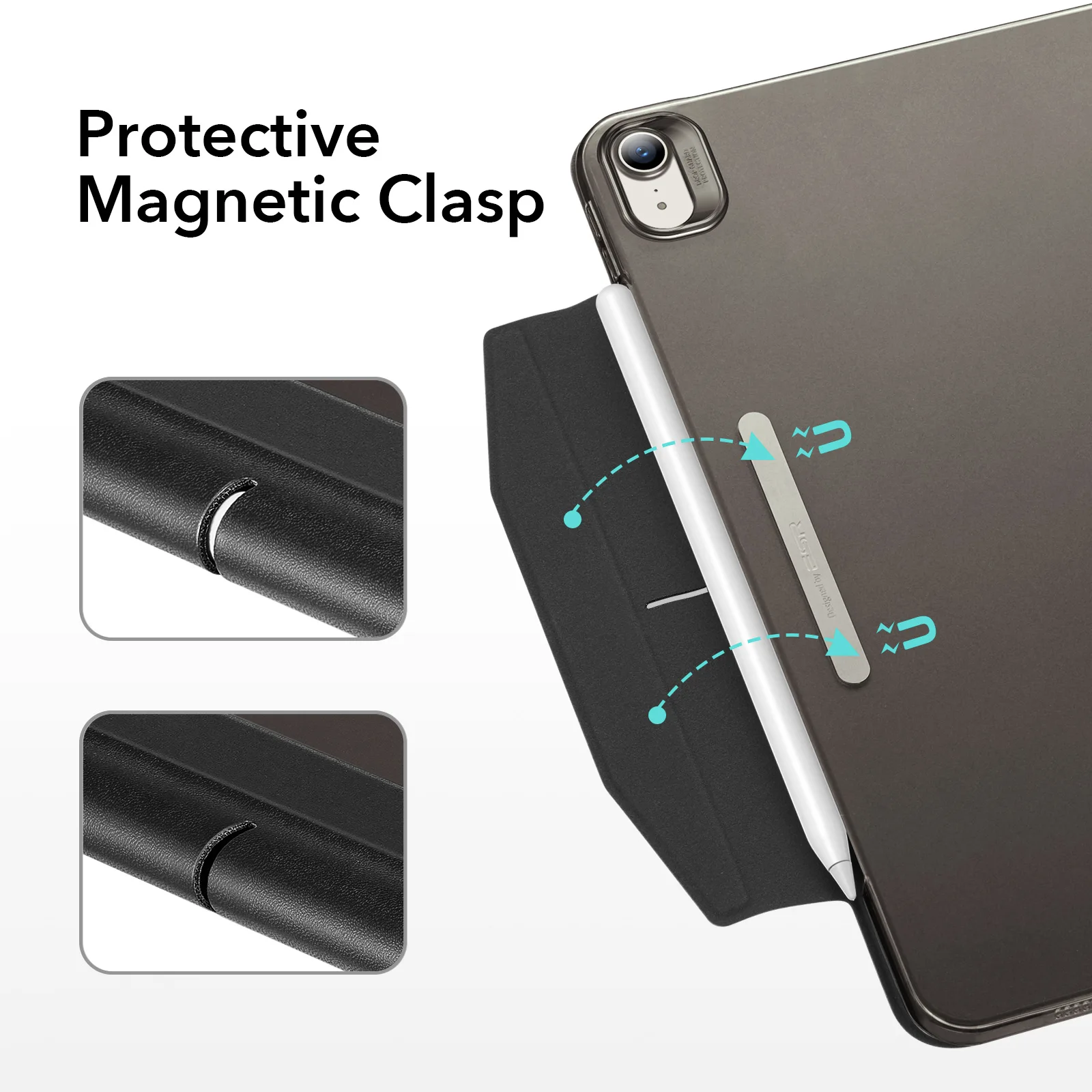 Esr para Ipad ar Case 2022 para Ipad ar 2022 para Ipad ar 10.9 10 Polegada Capa Traseira com Fecho de Lápis Case Trifold Inteligente - Imagem 3