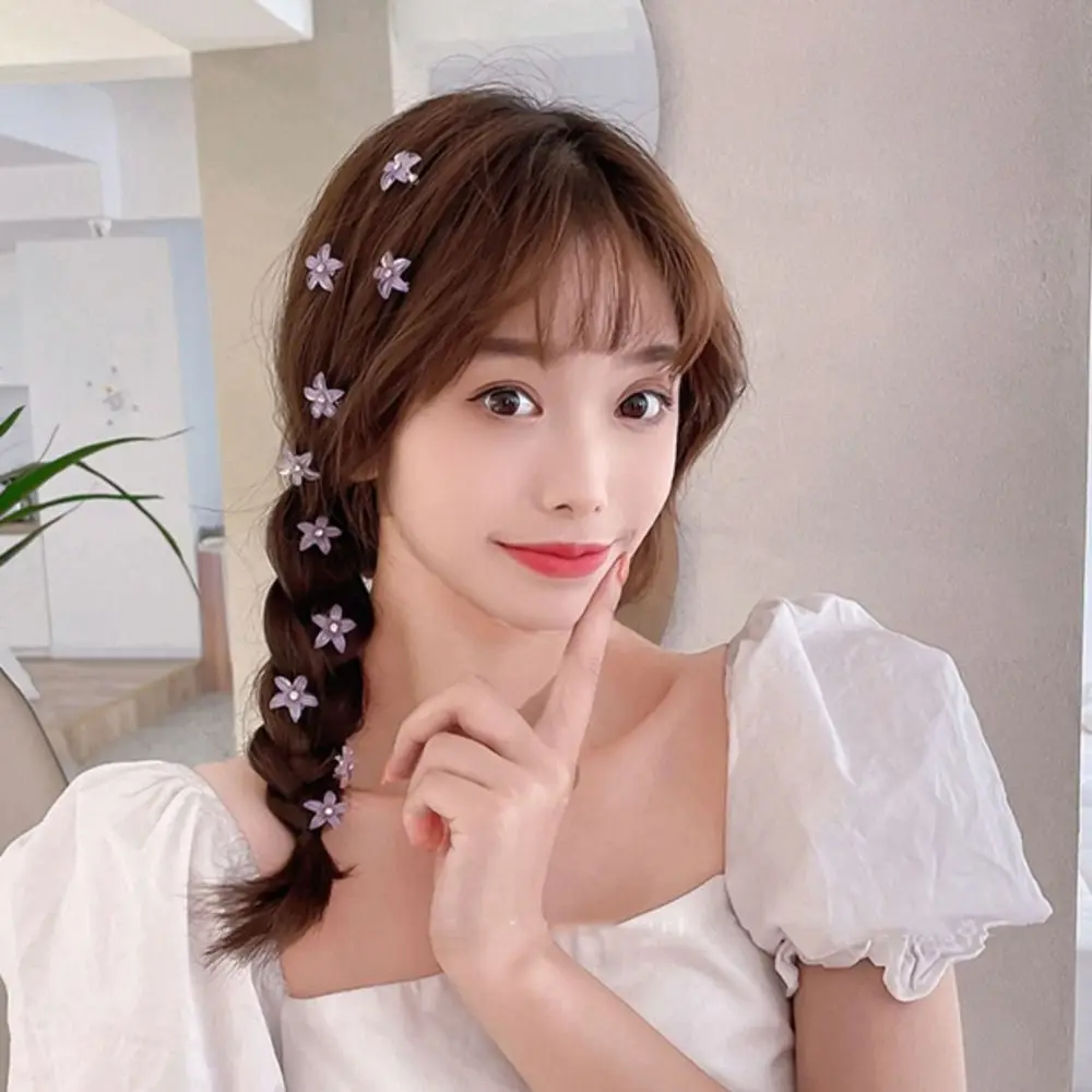 

New Flower Braided Hair Buckle Crystal Flower Hair Clip Mini Hairpins Headwear Hair Accessories
