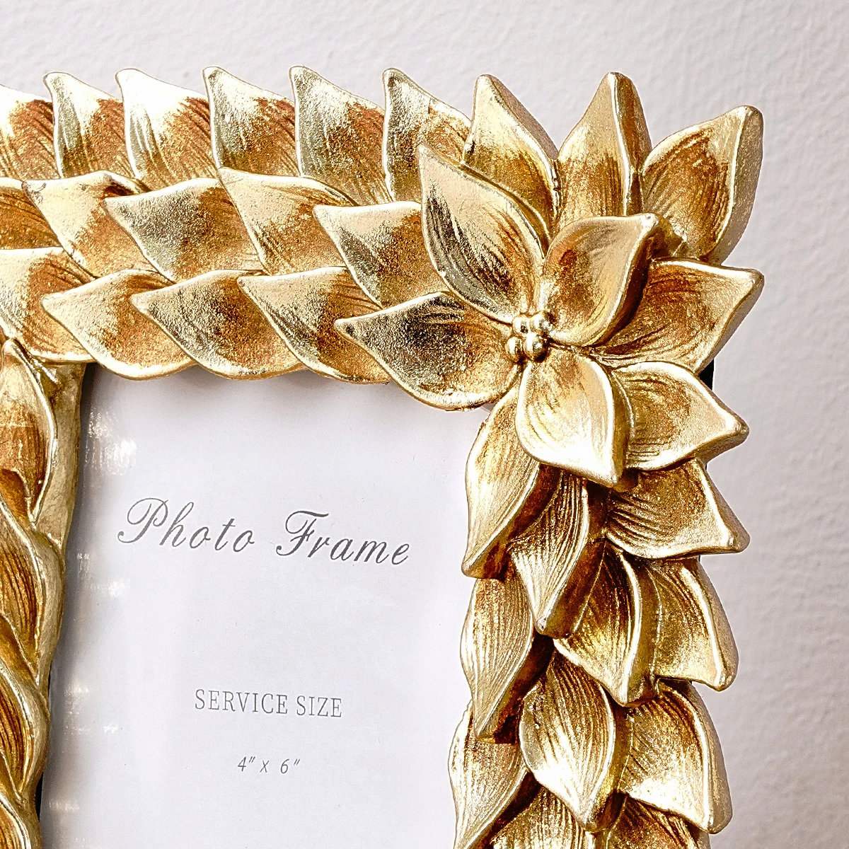 1PC, European retro style golden orchid lace photo frame, antique resin material photo decorative frame