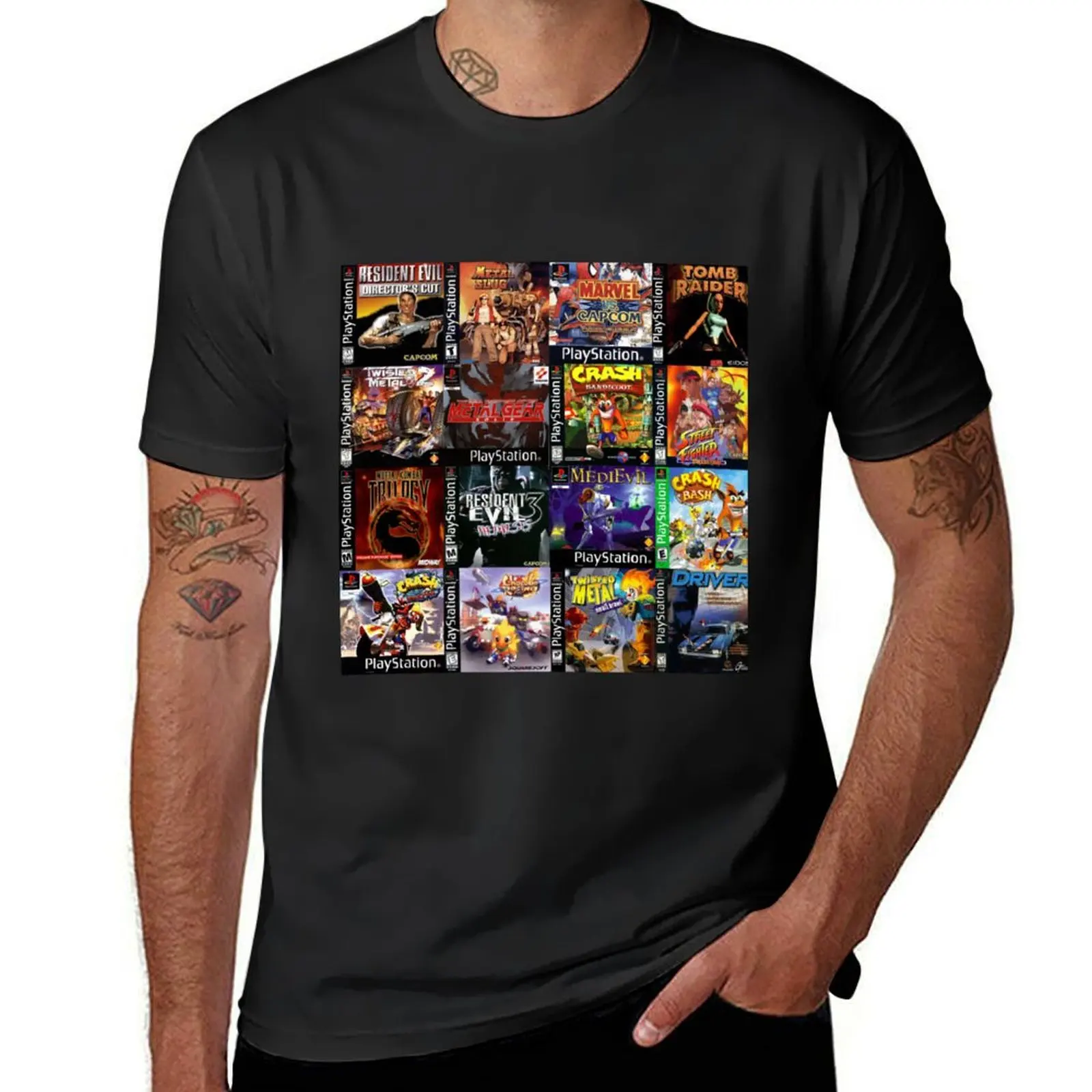 

PS ONE GAMES T-shirt vintage clothes cute tops t shirts for men cotton