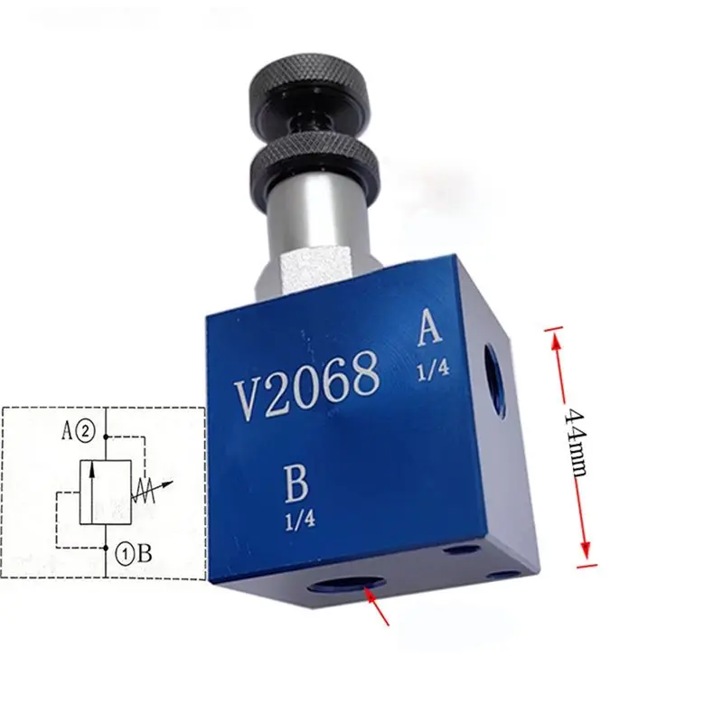 【크리스마스】V2068 유압식 수동 조절식 압력 안전 밸브 1/4 나사 삽입형 릴리프 밸브 압력 해제 밸브