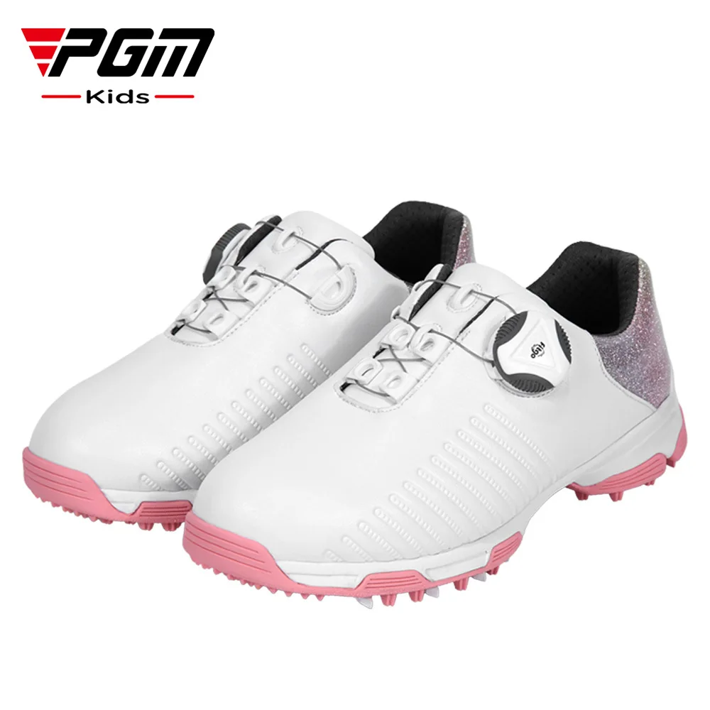 

PGM XZ153 Golf Children Shoes Waterproof Super Fiber Casual Sports Teenage Girls Quick Lacing Breathable Non-Slip Sneakers 31-37