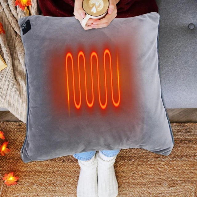 Heated Throw Pillow Cushion Hand Feet Warmer Heating Lumbar Support Pillow  3Heat Setting Electric Heated Pillow For Body - AliExpress