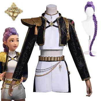 Rumi Costume Cosplay Anime KPop Rum Costume Parrucca Donna Ragazza Uniforme Natale Halloween Adulto Festa per bambini Invia urgente