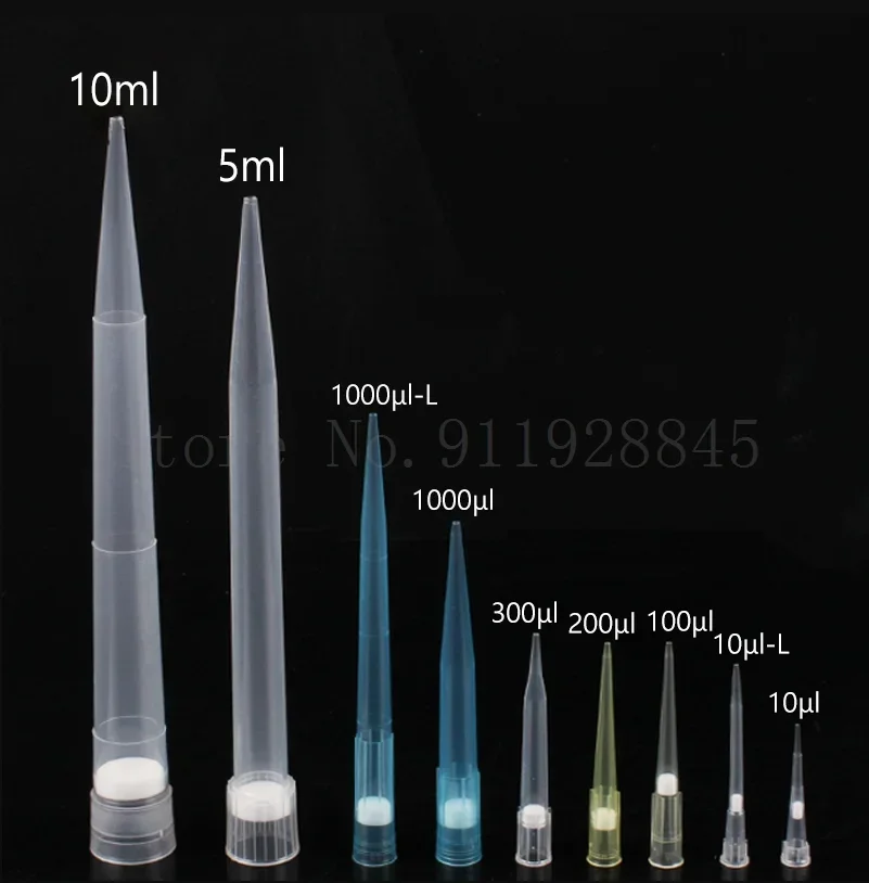 Lab Pipettor Tip Box 1set 10ul/10ul-L/20ul/50ul/100ul/200ul/300ul/1ml/5ml/10ml Plastic with Pipette Filter Tips for Experiment
