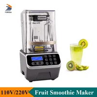Commercial Smoothie Machine Fruit Milkshake Maker Juicer English Panel Low Noise Kitchen Ice Smoothies Blender Mixer 2200W 1
