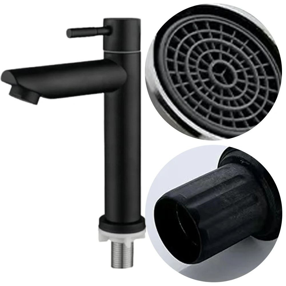Stainless Steel Bathroom Counter Basin Faucet Single Handle Washbasin Tap Deck Mounted Sink Water Tap for Bathroom Kitchen 2