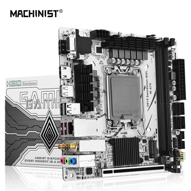 MACHINIS-Carte mère H610, CPU LGA 1700, prend en charge le processeur Core  12100F, 12400F, 12490F, 12600F, 12700F, 13600F, mémoire de bureau DDR4, ITX  - AliExpress