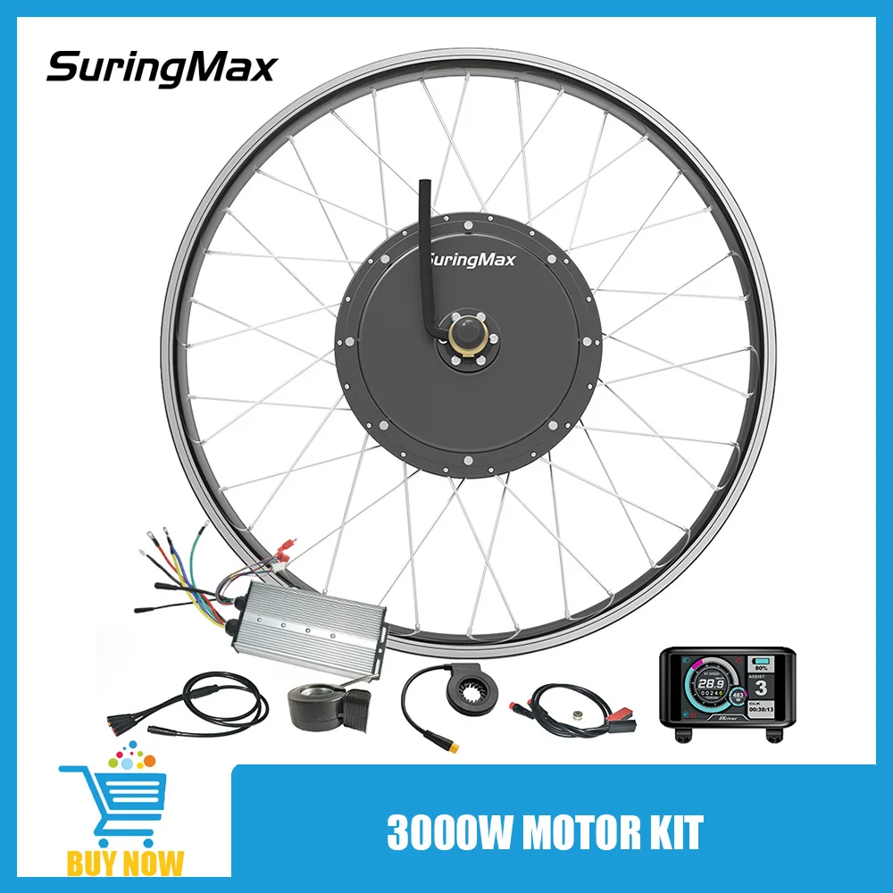 26 Inch Wheel Motor Kit Hub Motorcycle 72V 3000W 142mm Dropout Gearless Conversion For Electric Bike 26'' Hot Sell High Quality