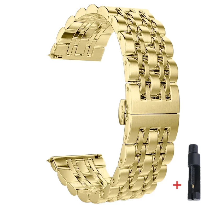 Stainless Steel Metal Watch Strap Wristband Bracelet, 22mm & 20mm