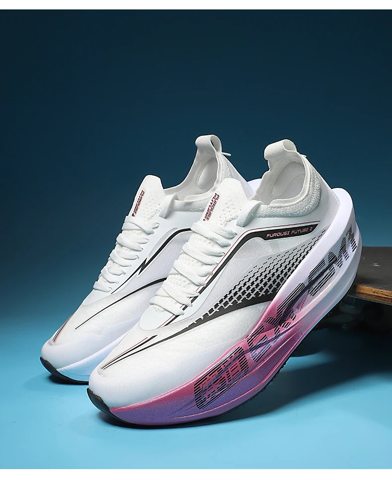 Marathon Air Cushion Carbon Plate Sports Running Shoes Men Breathable Lightweight Women Comfortable Nonskid Speciality_vogvips.com