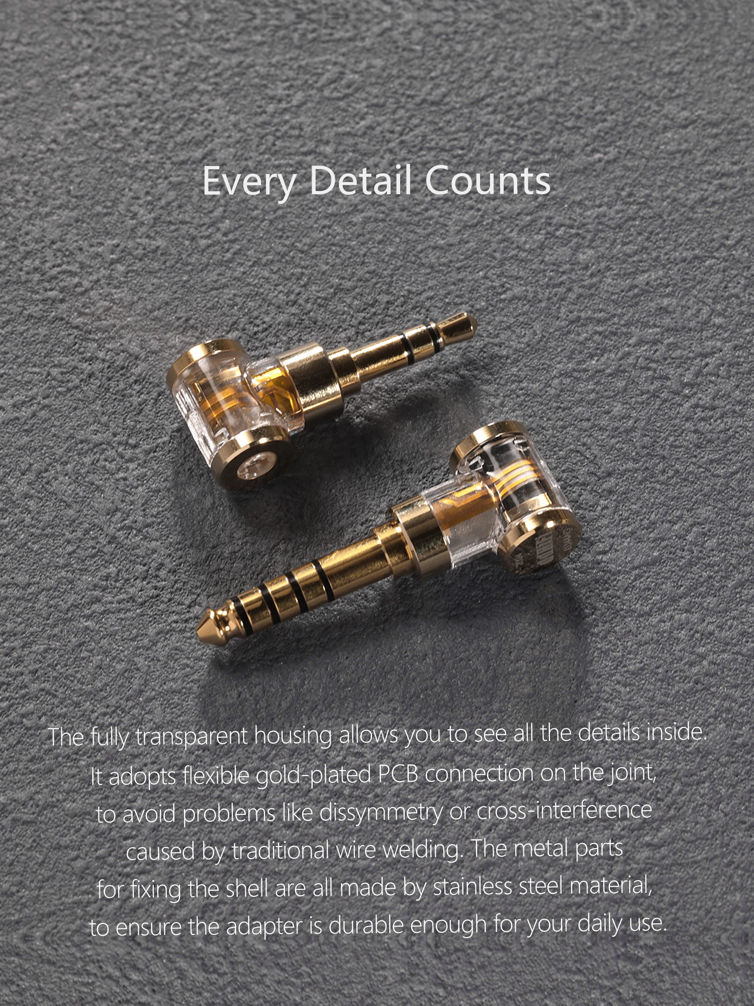 DD ddHiFi DJ44AG (2024) 2,5 mm symmetrische Buchse auf 4,4 mm Stecker Kopfhörer-Klinkenadapter, Audio-Konverter für Kopfhörer/DAP – Detail 3