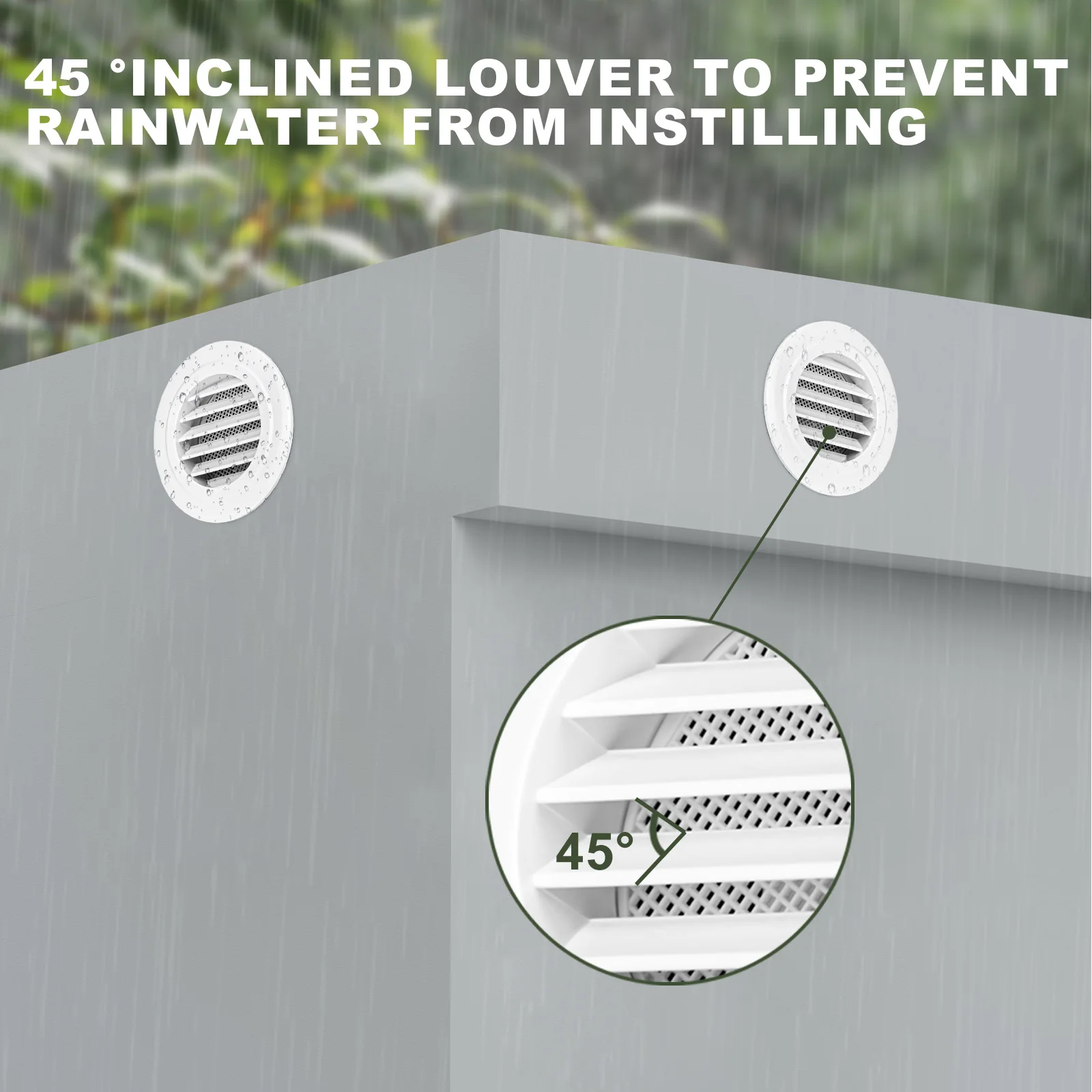 Description Picture 4 of itemAdjustable Air Ventilation Cover Round Ducting Ceiling Wall Hole Abs Air Vent Grille Louver Kitchen Bath Air Outlet Fresh System