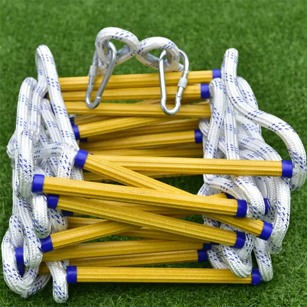 

Уличная аварийная пожарная лестница, безопасная веревка с крючками, 10 футов, прочная защитная веревка, портативная для детей и взрослых, для работы на открытом воздухе