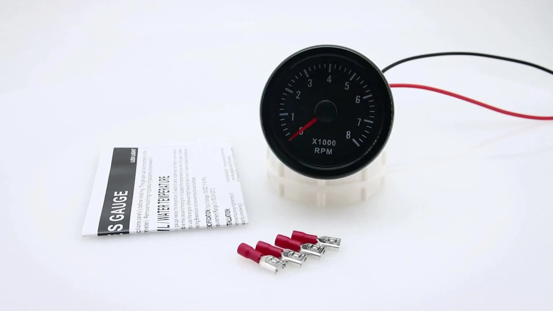 DE10-1108 運転台計器類 52MM Tachometer 0-8000 RPM with White LED Backlight 12V Car