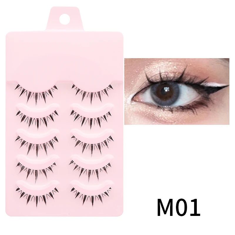DINGSEN Neue Manga-Wimpern 5 Paar Natürliche Wimpern Faux Mink Falsche Wimpern Anime-Wimpern Weiche Faux Cils Wimpern für den Alltag und Dating – Detail 26