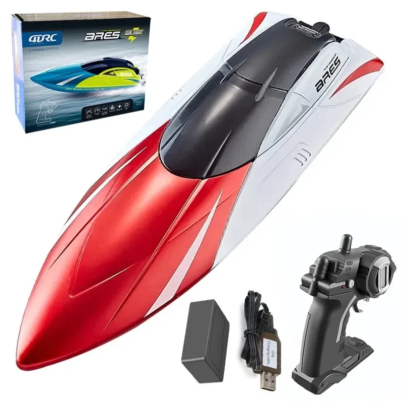 2.4G Remote Control Boat Double Rudder Motor Waterproof ABS High Speed Speedboat S4 Toys RC Speedboat Christmas Birthday Gift