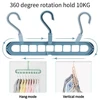 5pcs Space Saving Clothes Rack 9 Hole Magic Clothes Hanger Multicolor Hangers Clothing Organizer Hanger Plastic Clothes Rack 5