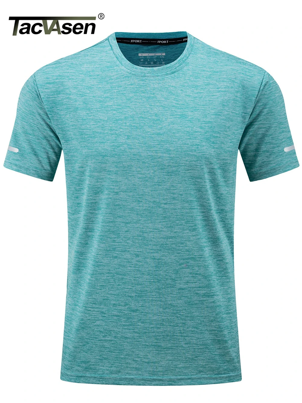 TACVASEN Quick Dry Summer T-shirts Mens Running Jogging T-shirts Crew Neck Athlete Sports Gym Fitness Pullover Reflective Shirts