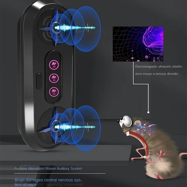 Intelligens Ultrahangos Egerek Visszataszító Kontroll Anti -Rágcsáló Szúnyogok Csótányok Pókok Bolha Legyek Patkány Gyilkos Rágcsáló Denevérek - Image 3