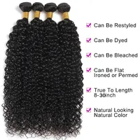 Extensions de Cheveux Humains Brésiliens Naturels Bouclés Kinky de 30, 32, 34 Pouces – Lots de Cheveux et Tissages 100% Humains de Qualité Supérieure 2