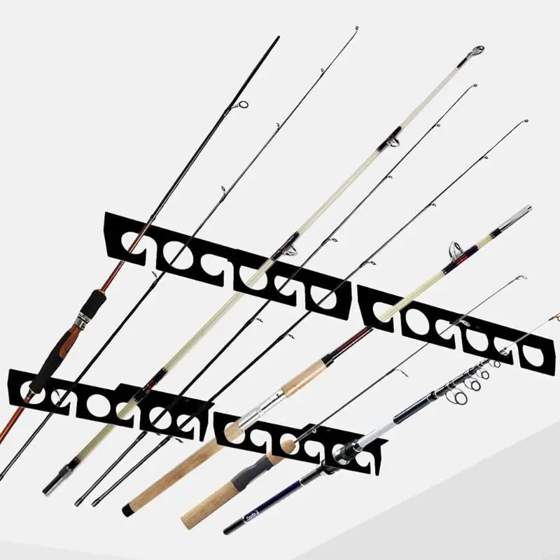 G99D Fishing Poles Wall Ceiling Storage Rack Fishing Rod Display Stand Horizontal Rod Holder Storage Tool Enduring