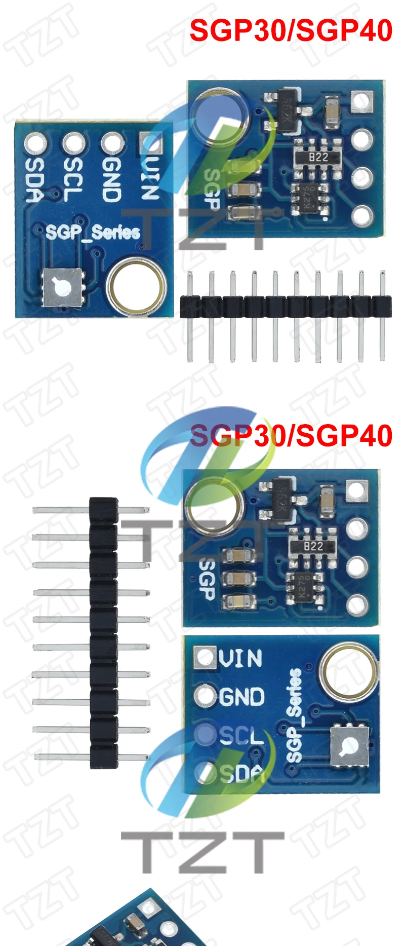 TZT SGP40 SGP30 Luftqualitätssensoren, digitale TVOC-Erkennung, kompatibel mit Arduino Demo Board – Detail 2